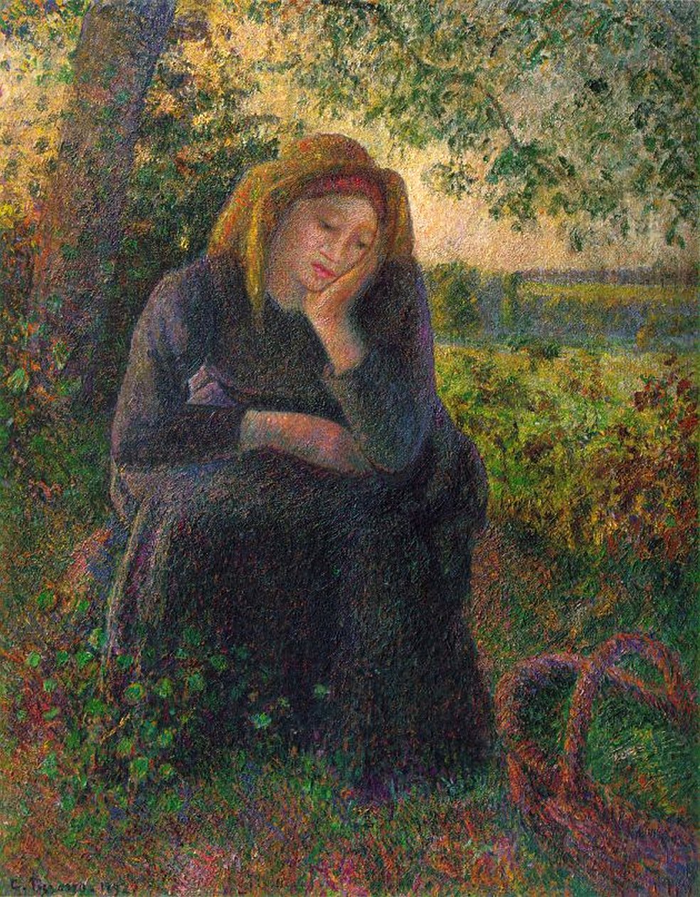 En ettertenksom bondepike, 1892 av Camille Jacob Pissarro