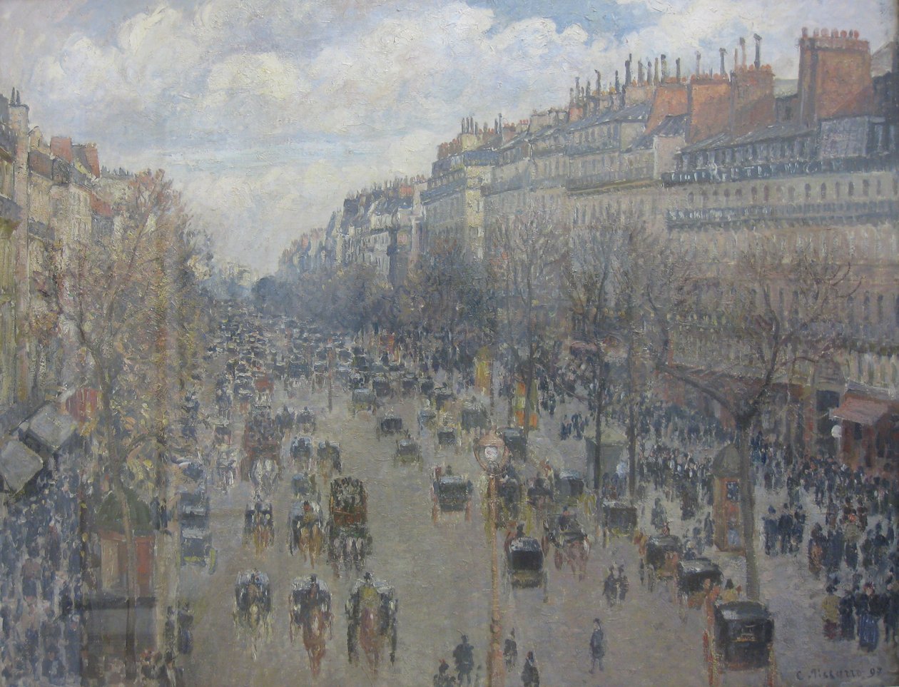 Boulevard Montmartre, ettermiddagssol av Camille Jacob Pissarro