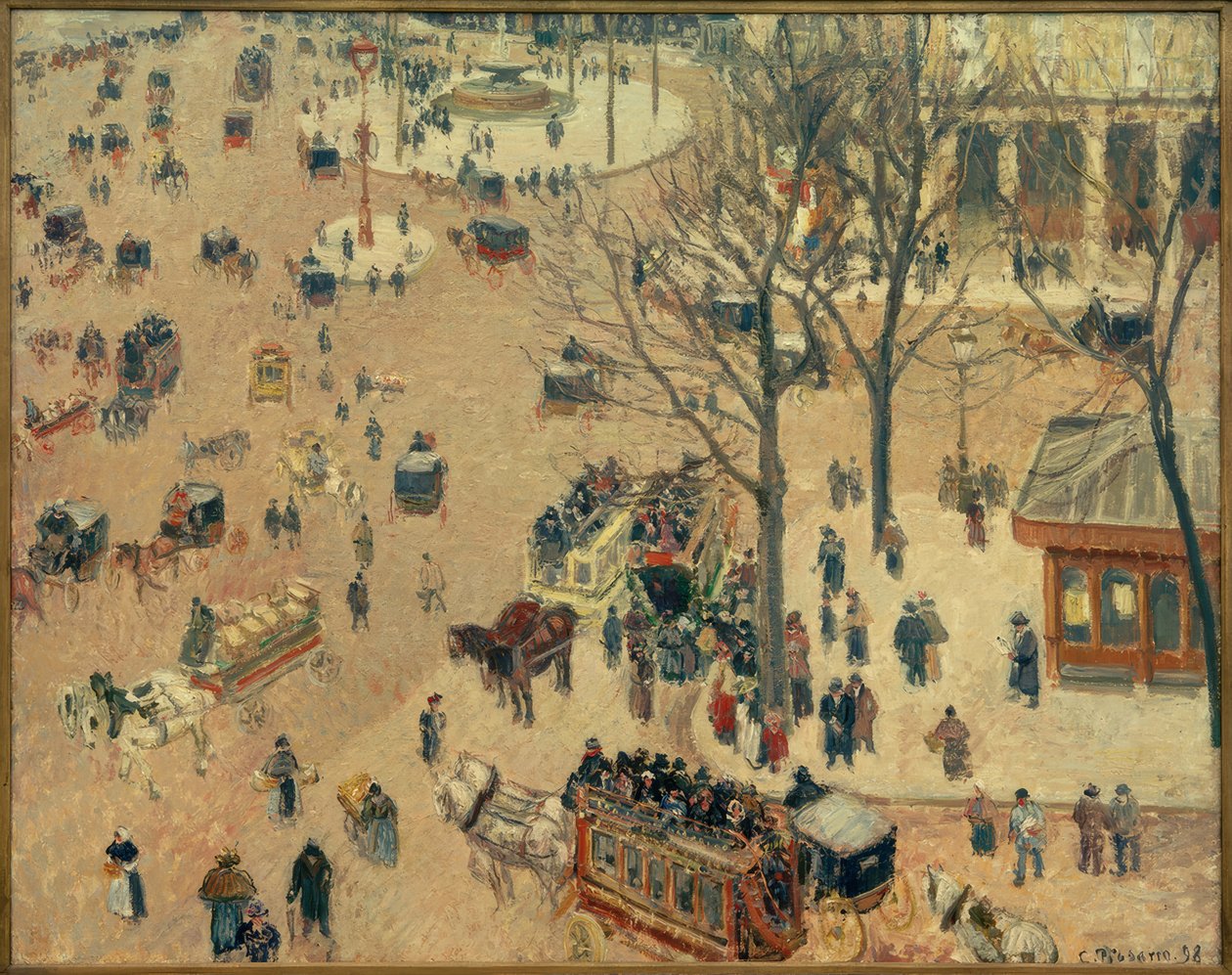 Den franske teaterplassen av Camille Jacob Pissarro