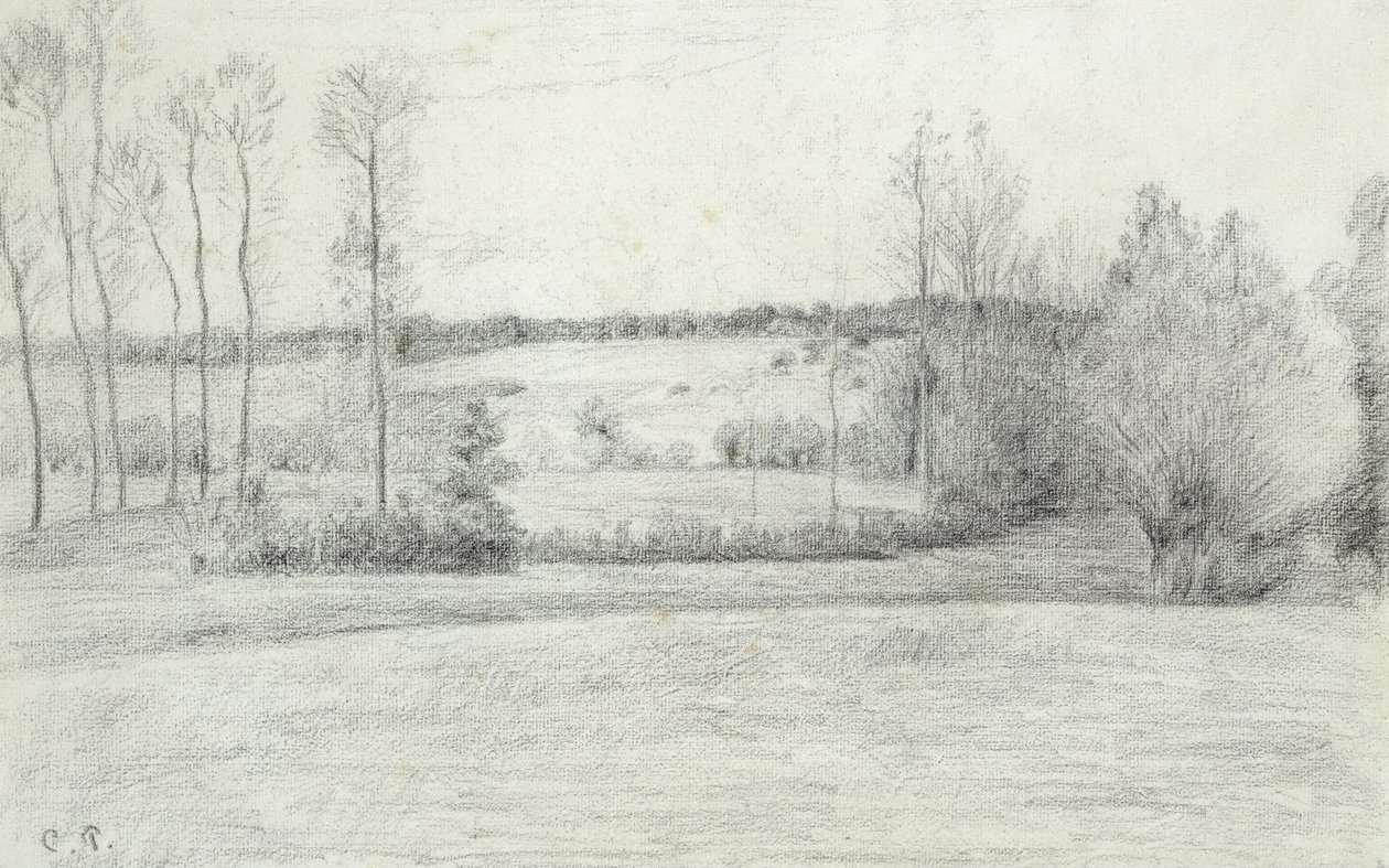 Landskap med trær, 1895-1900 av Camille Jacob Pissarro