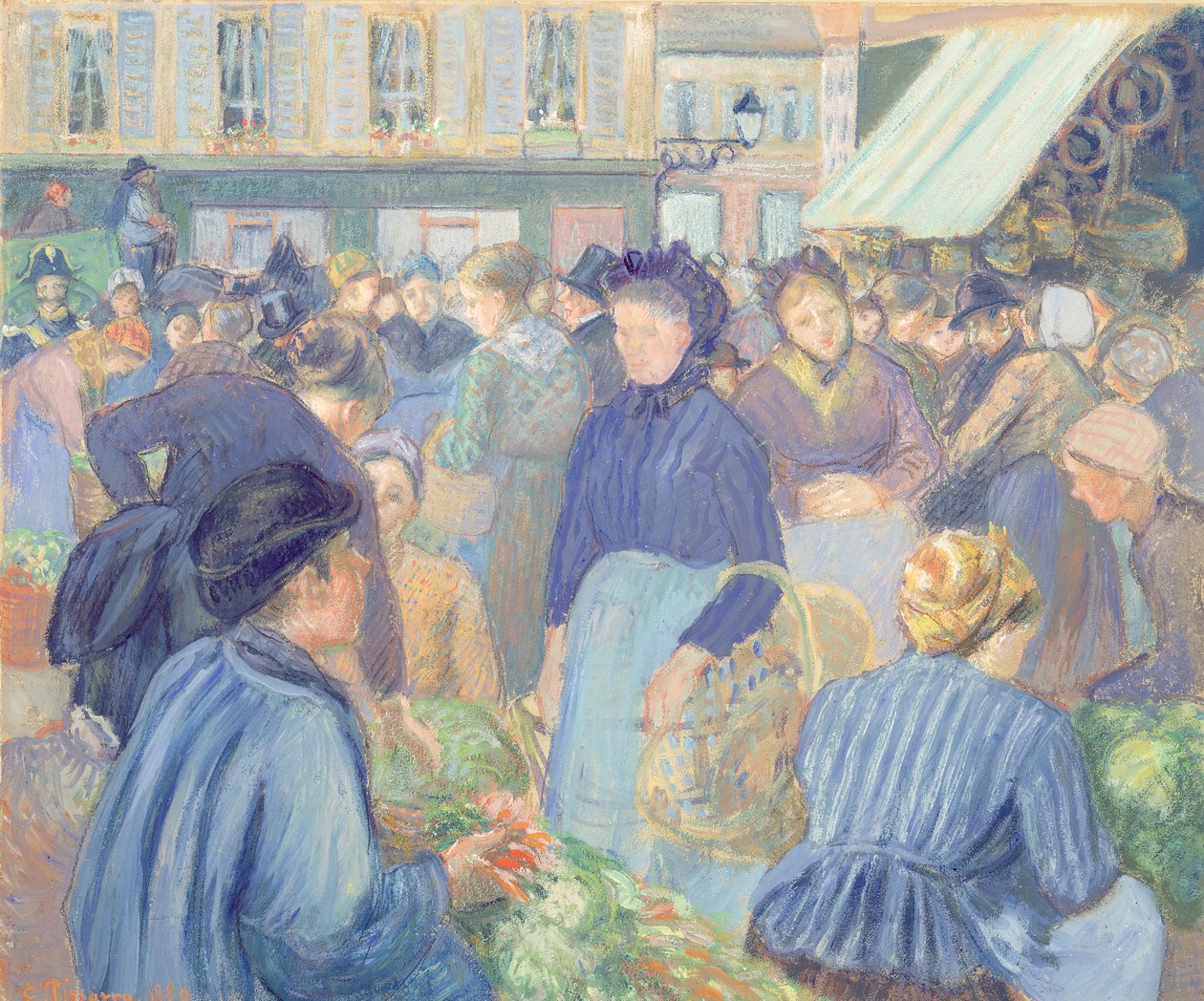 Le Marche de Gisors, 1889 av Camille Jacob Pissarro
