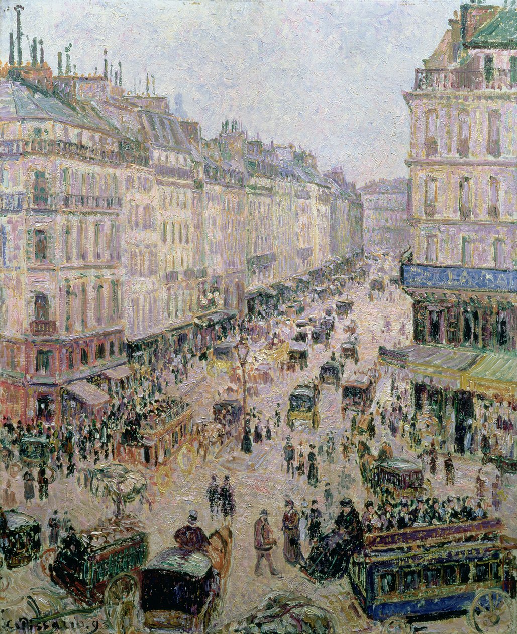 Rue Saint-Lazare, Paris, strålende vær, 1893 av Camille Jacob Pissarro