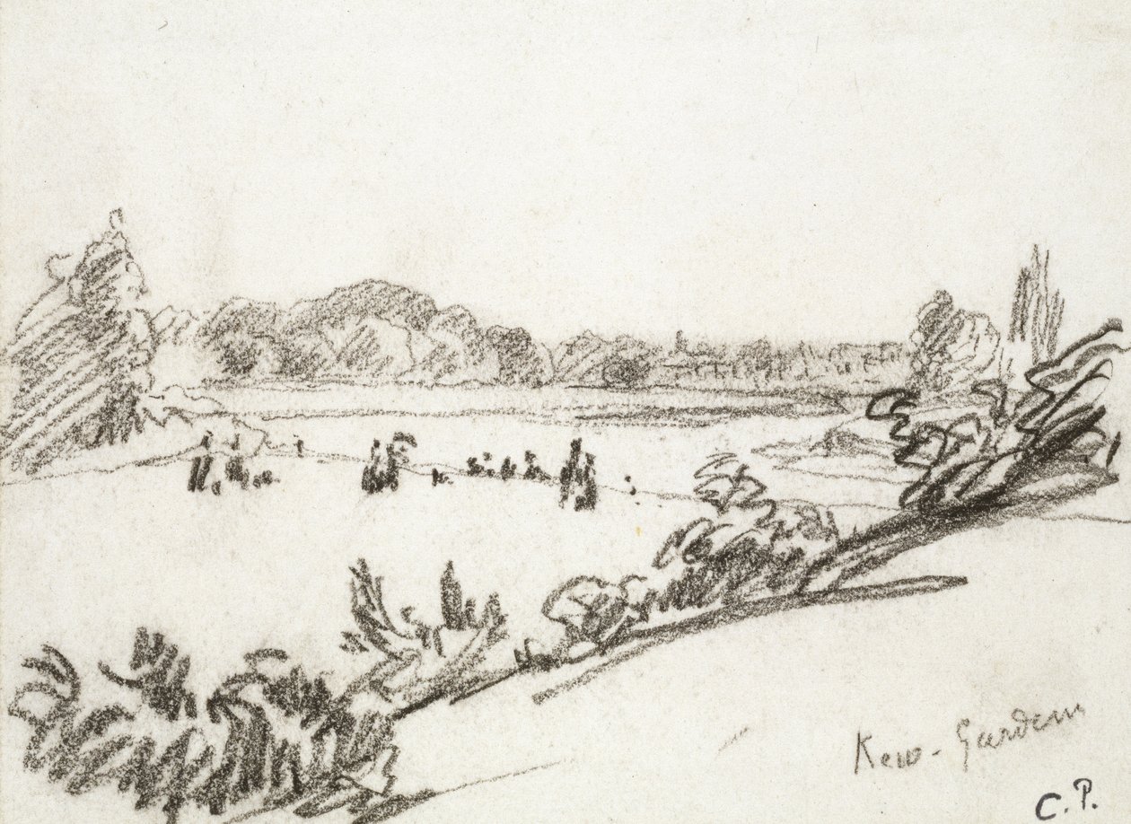 Studie av Kew Gardens (kull) av Camille Jacob Pissarro