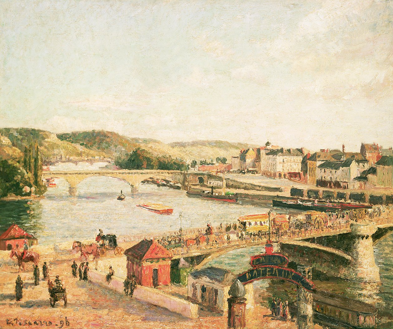 Solskinn i Rouen, 1896 av Camille Jacob Pissarro