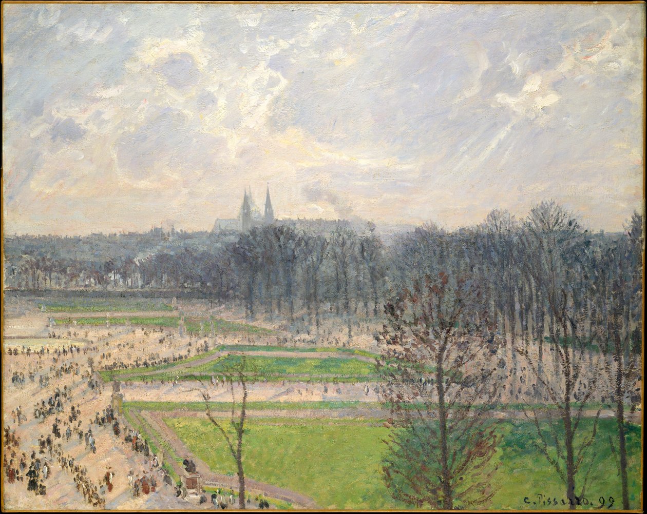 Tuileriernes hage en vintermiddag av Camille Jacob Pissarro