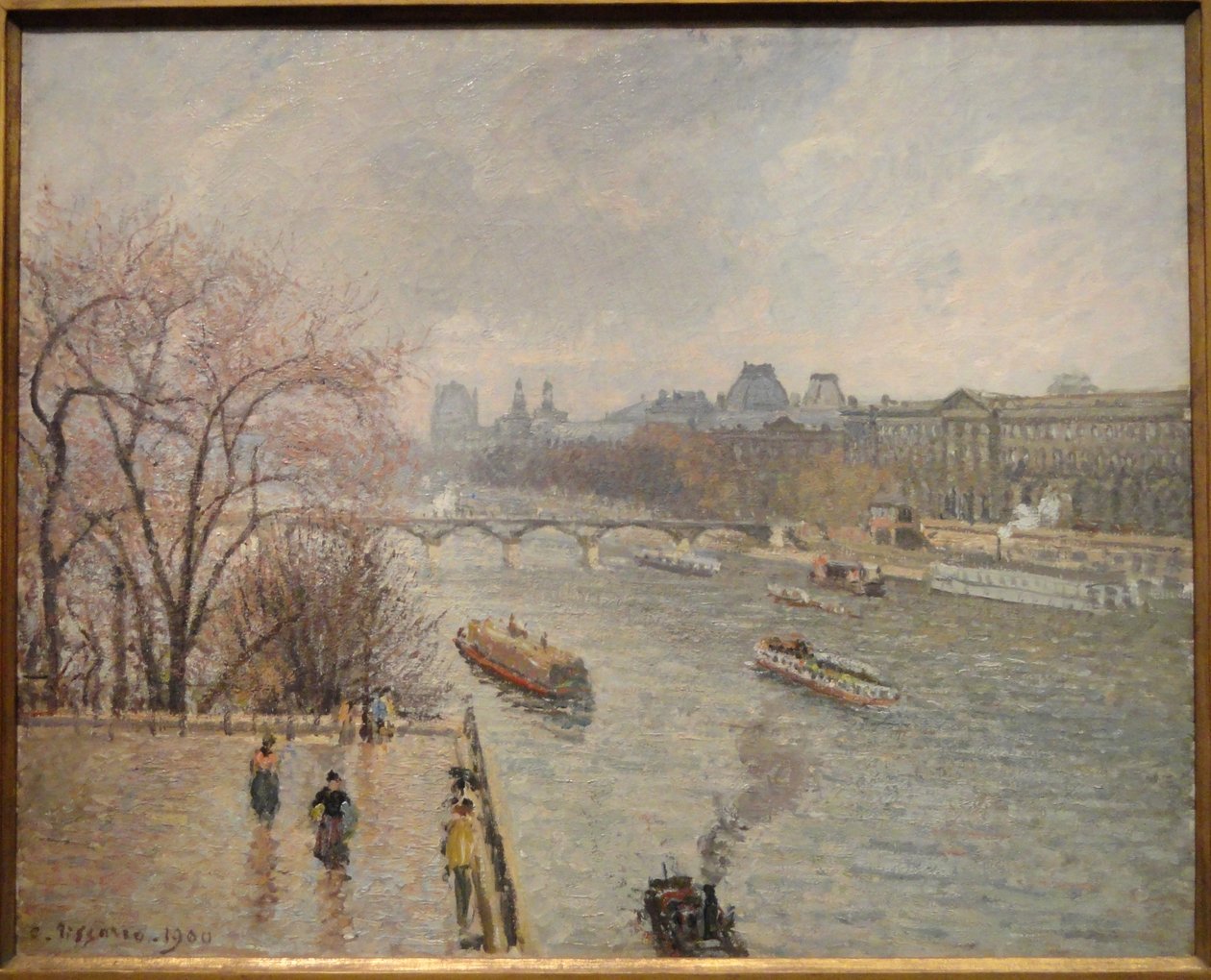 Louvre, ettermiddag, regnvær første serie av Camille Jacob Pissarro
