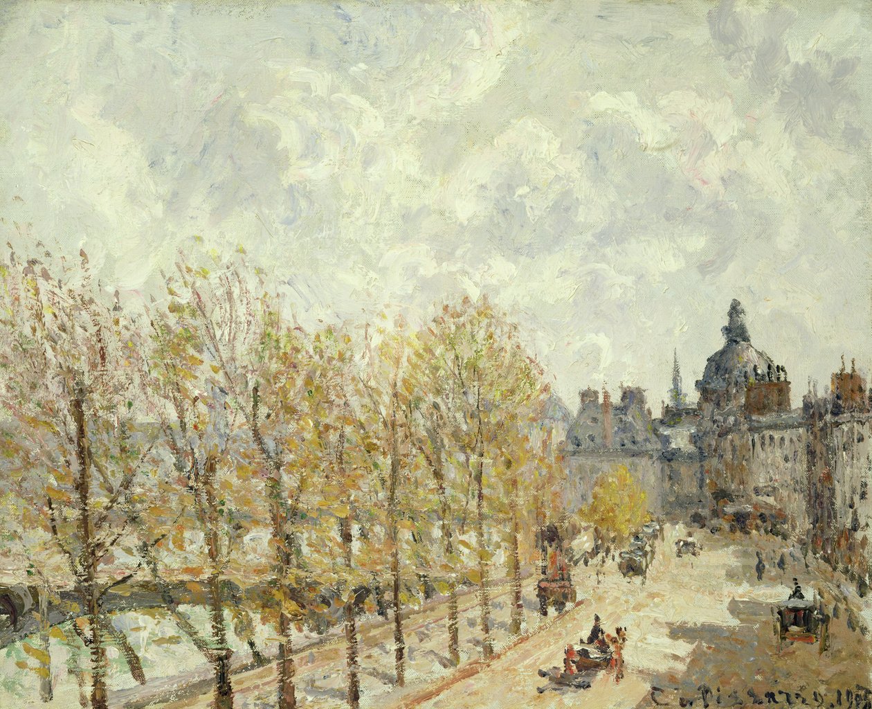 Malaquais-kaien om morgenen, solfylt vær, 1903 av Camille Jacob Pissarro