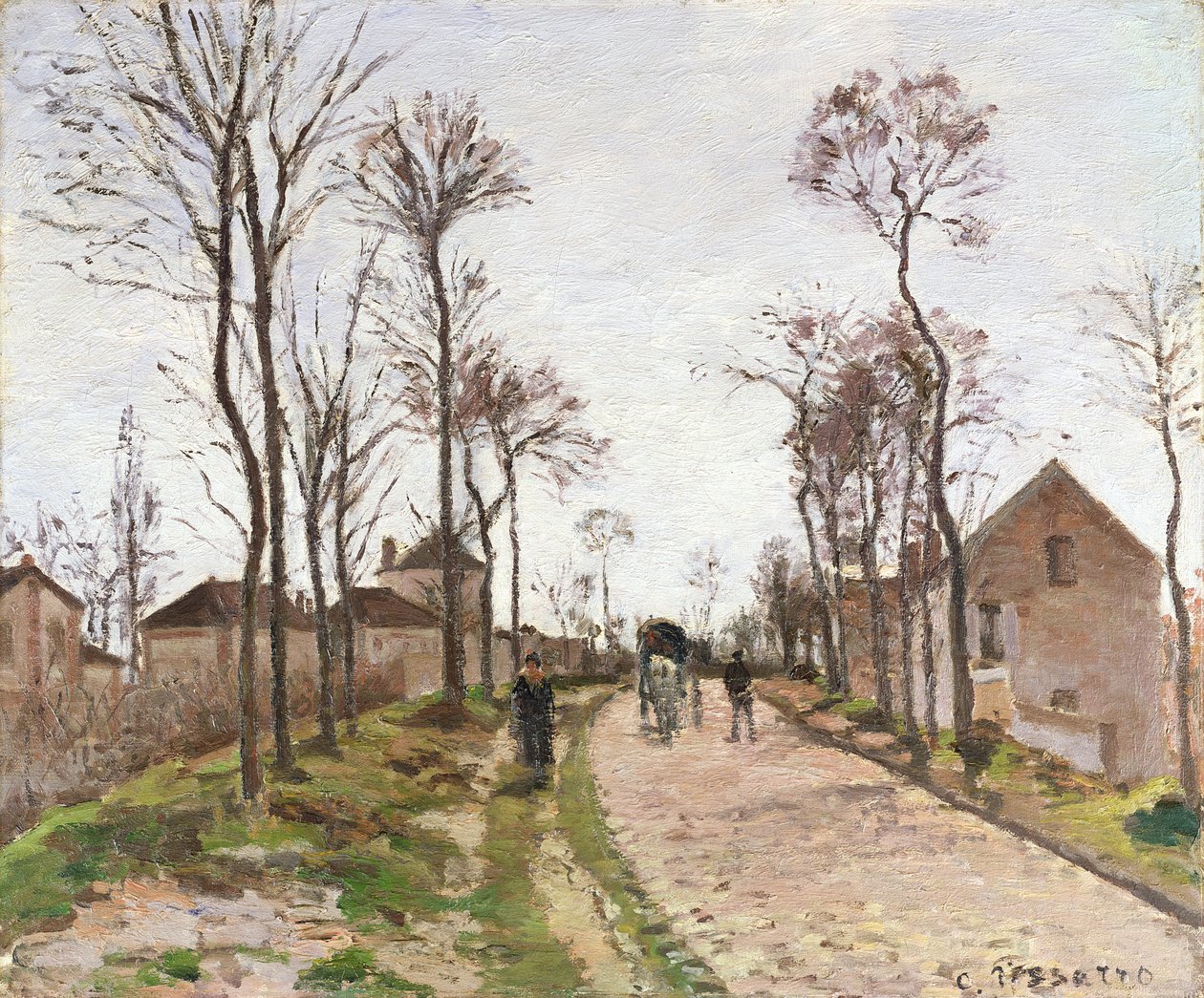 Veien til Saint Cyr ved Louveciennes, ca. 1870 av Camille Jacob Pissarro
