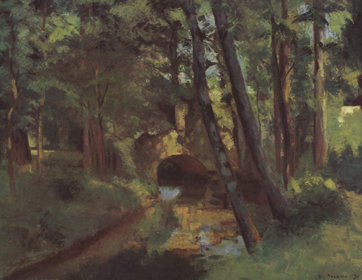 Den lille broen, Pontoise av Camille Jacob Pissarro