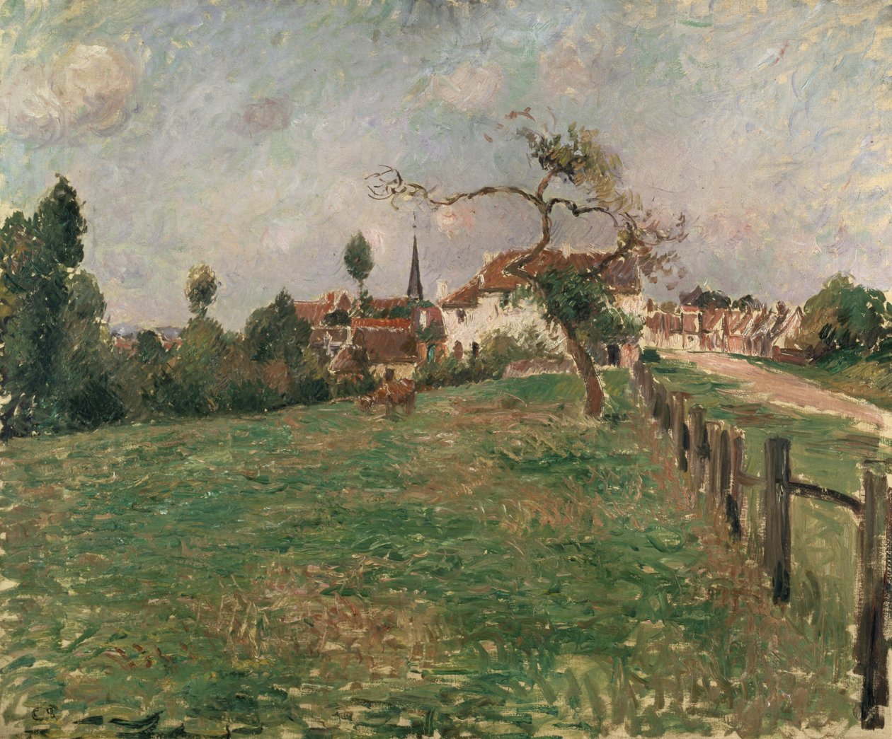 Landsbyen Eragny, 1800-tallet av Camille Jacob Pissarro