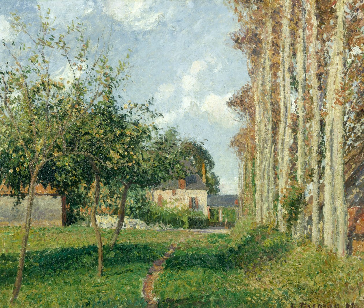 Varengeville, Manor Inn, ettermiddag, 1889 av Camille Jacob Pissarro