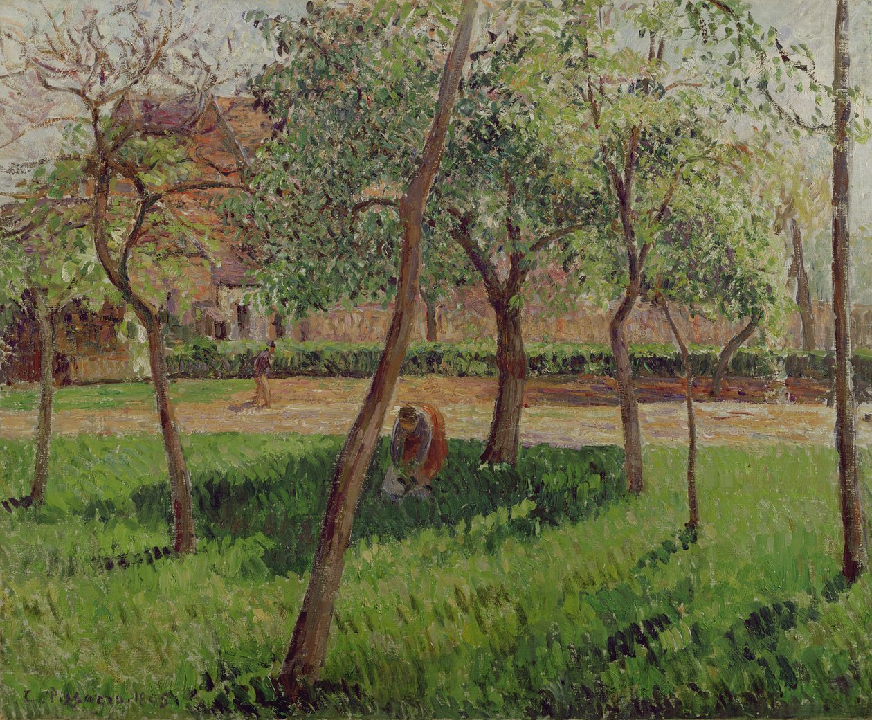 Inngjerdet hage i Eragny, 1895 av Camille Jacob Pissarro