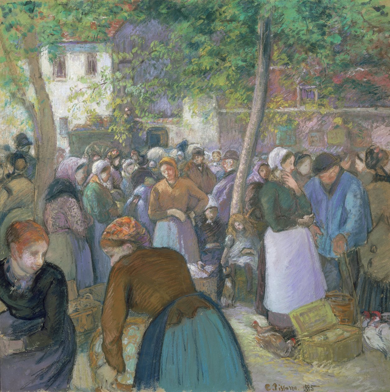 Fjærkre marked på Gisors av Camille Jacob Pissarro
