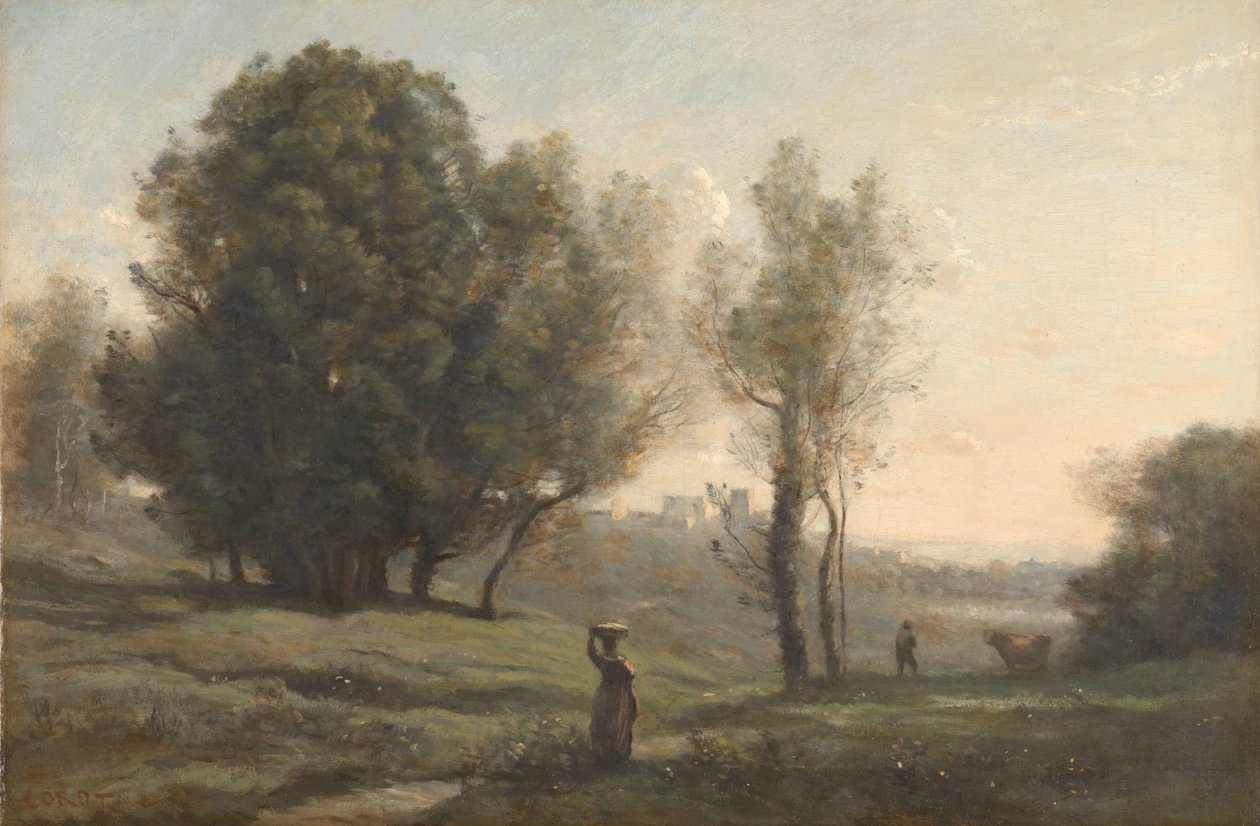 Landskap Souvenir fra Les Landes av Camille Corot