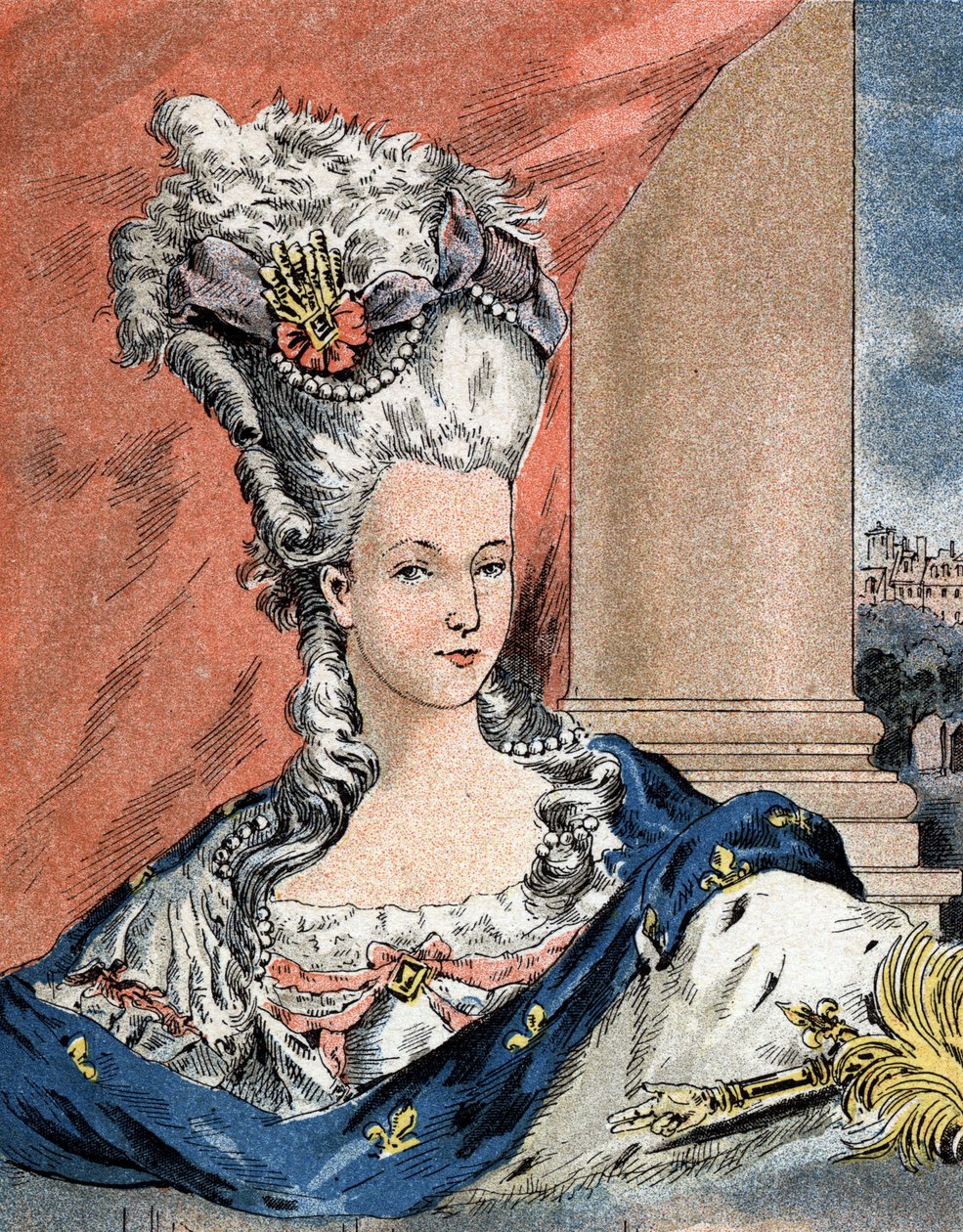 Portrett av Marie Antoinette av Lorraine Habsburg, dronning av Frankrike (1755-1793). av Camille Gilbert