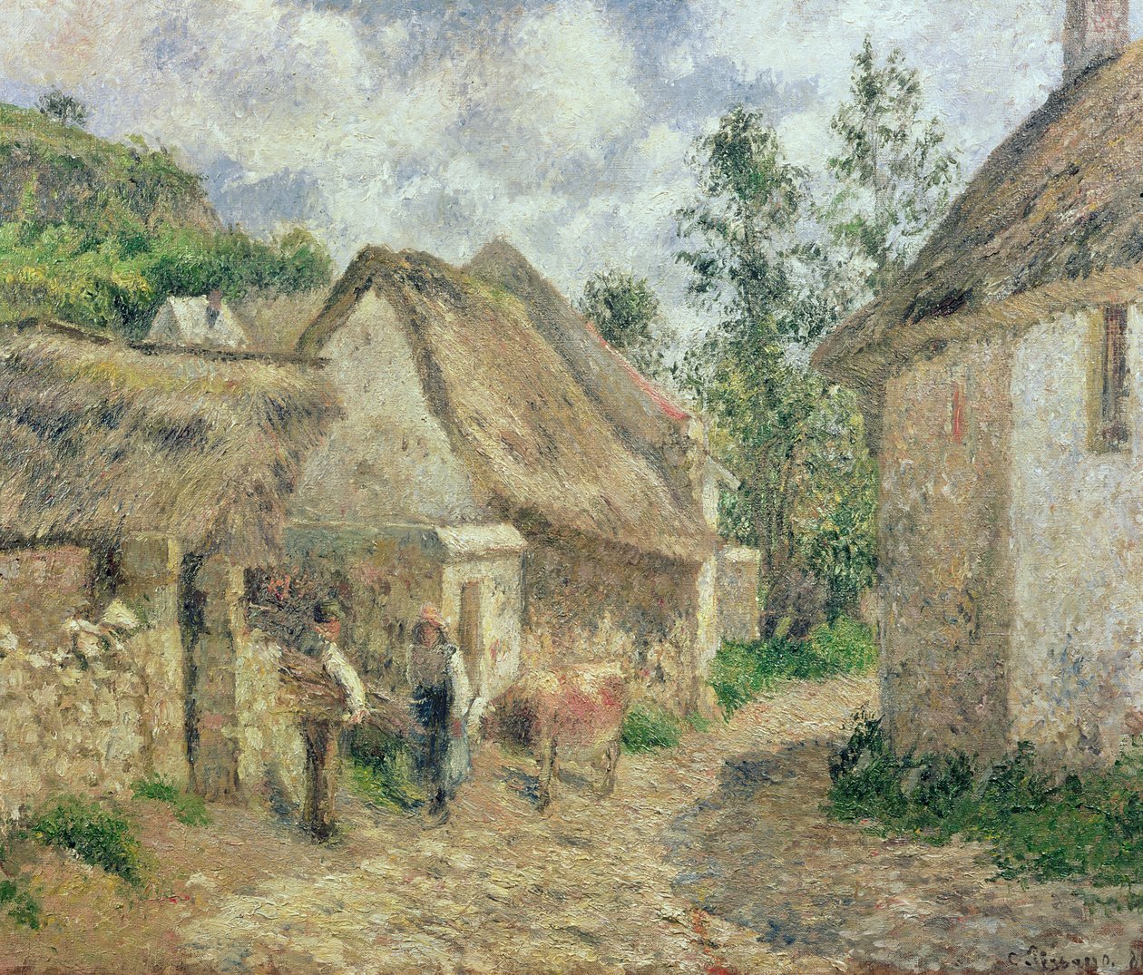 En gate i Auvers av Camille Jacob Pissarro