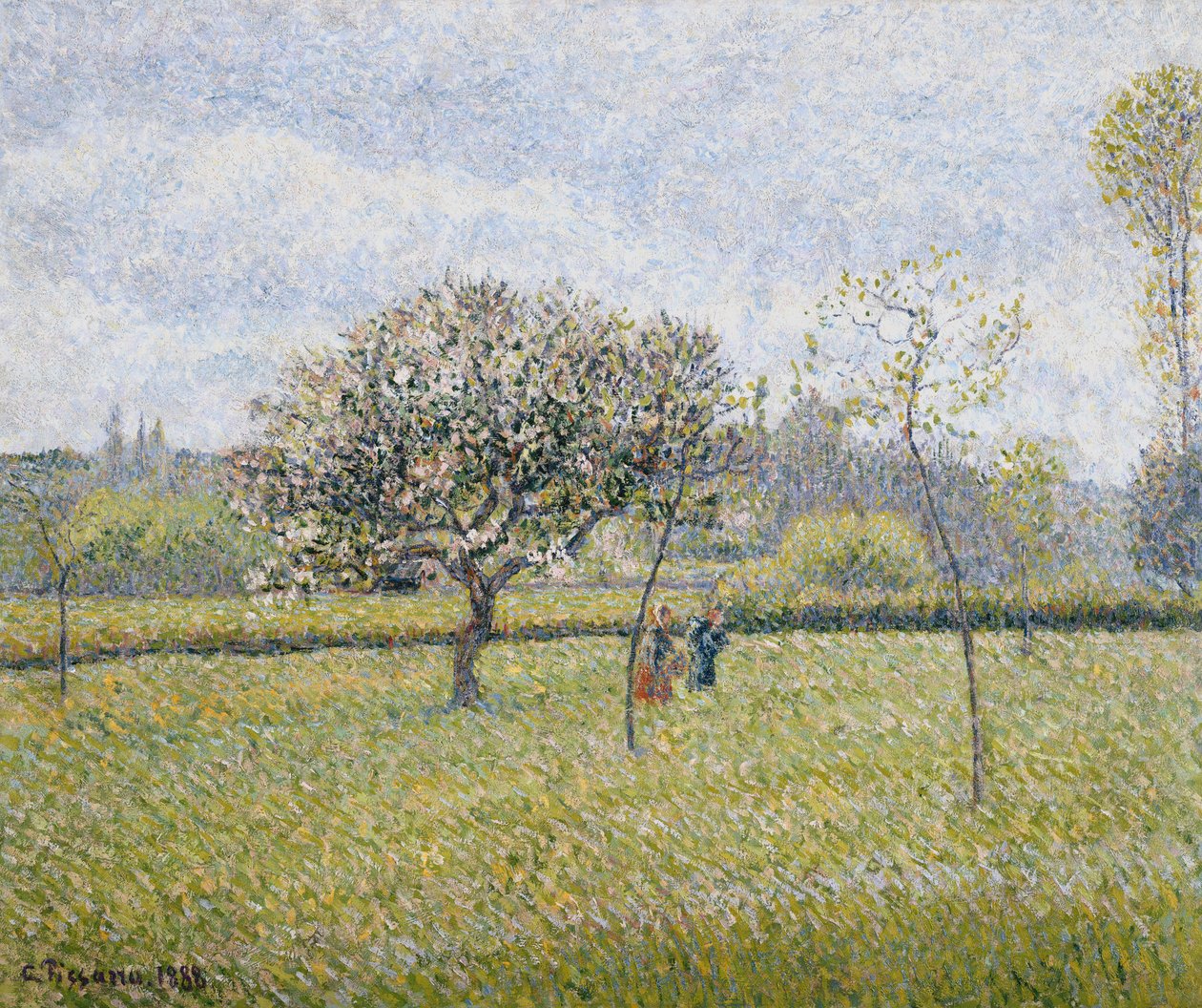 Epletre i blomst på Eragny; Pommier en Fleur a Eragny, 1888 av Camille Jacob Pissarro
