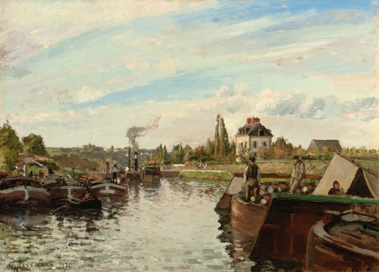 Lekter på Seinen ved Bougival, 1871 av Camille Jacob Pissarro