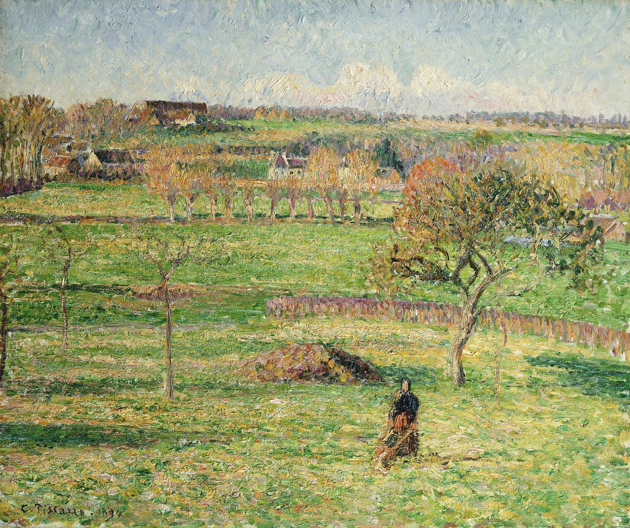 Bazincourt Prairie, høst; Bazincourt Meadows, høst, 1894 av Camille Jacob Pissarro