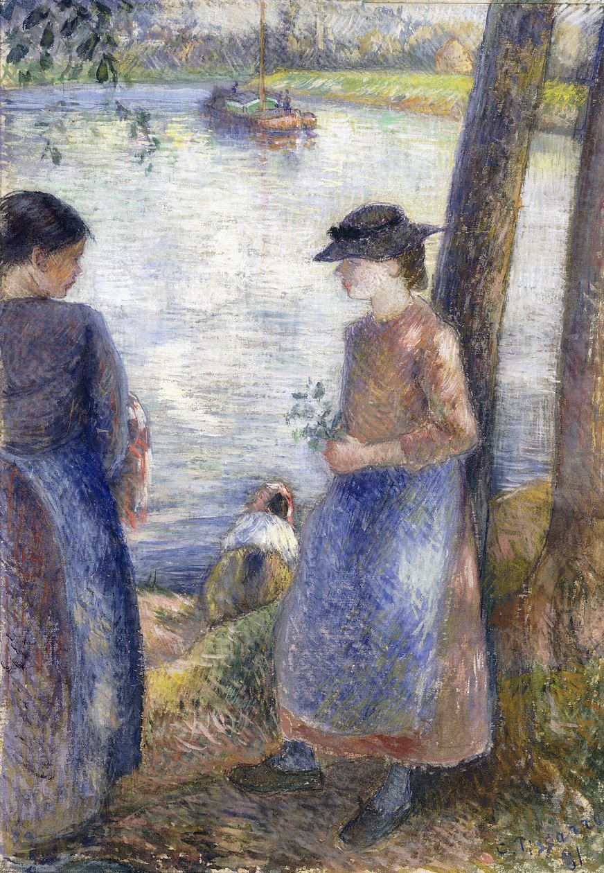 Ved vannet, 1881 av Camille Jacob Pissarro