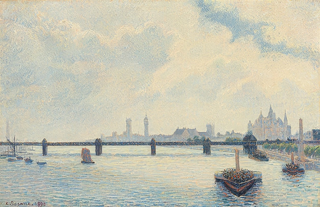 Charing Cross Bridge, London. 1890 av Camille Jacob Pissarro