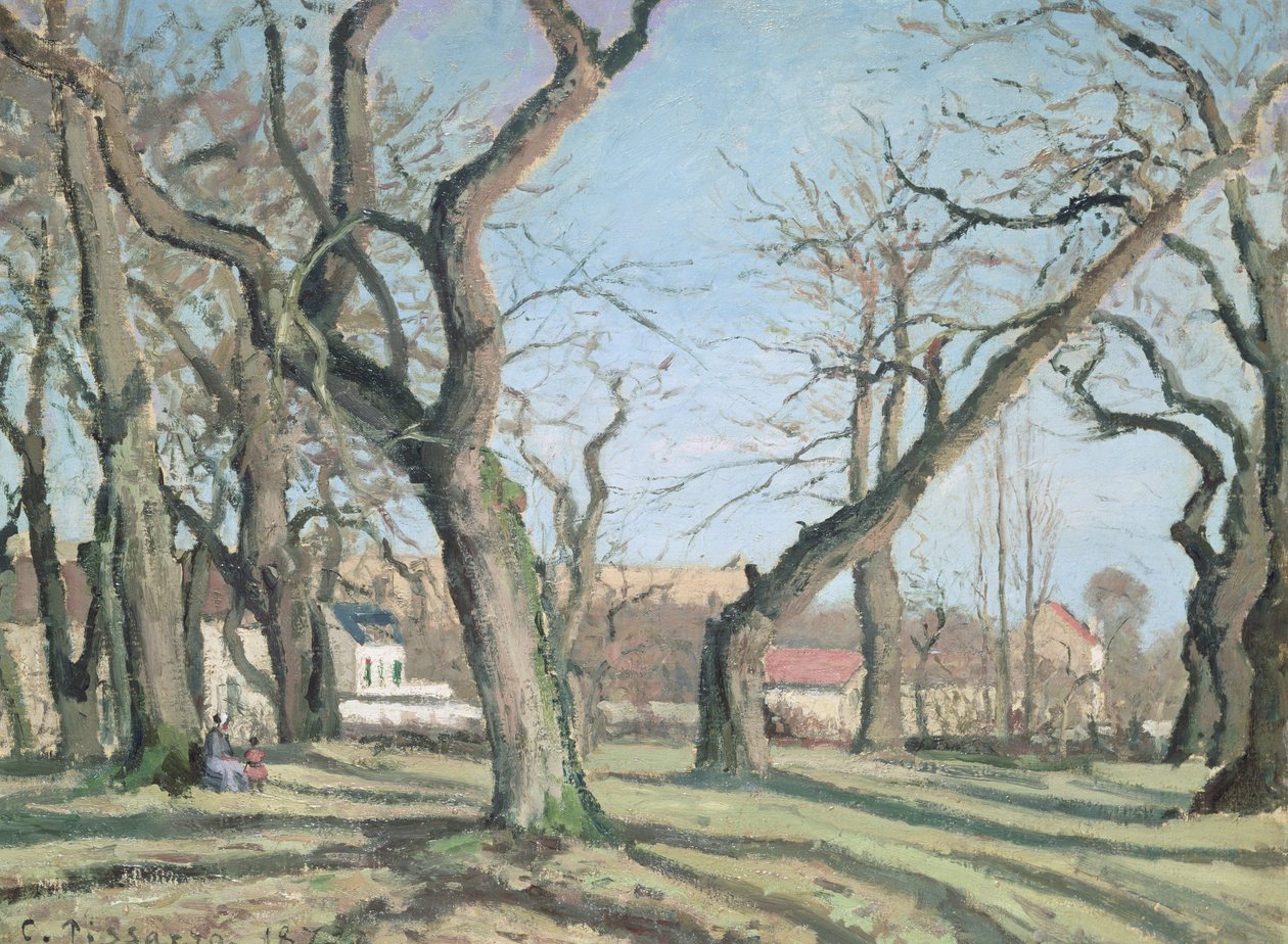 Kastanjetrær på Louveciennes, 1872 av Camille Jacob Pissarro