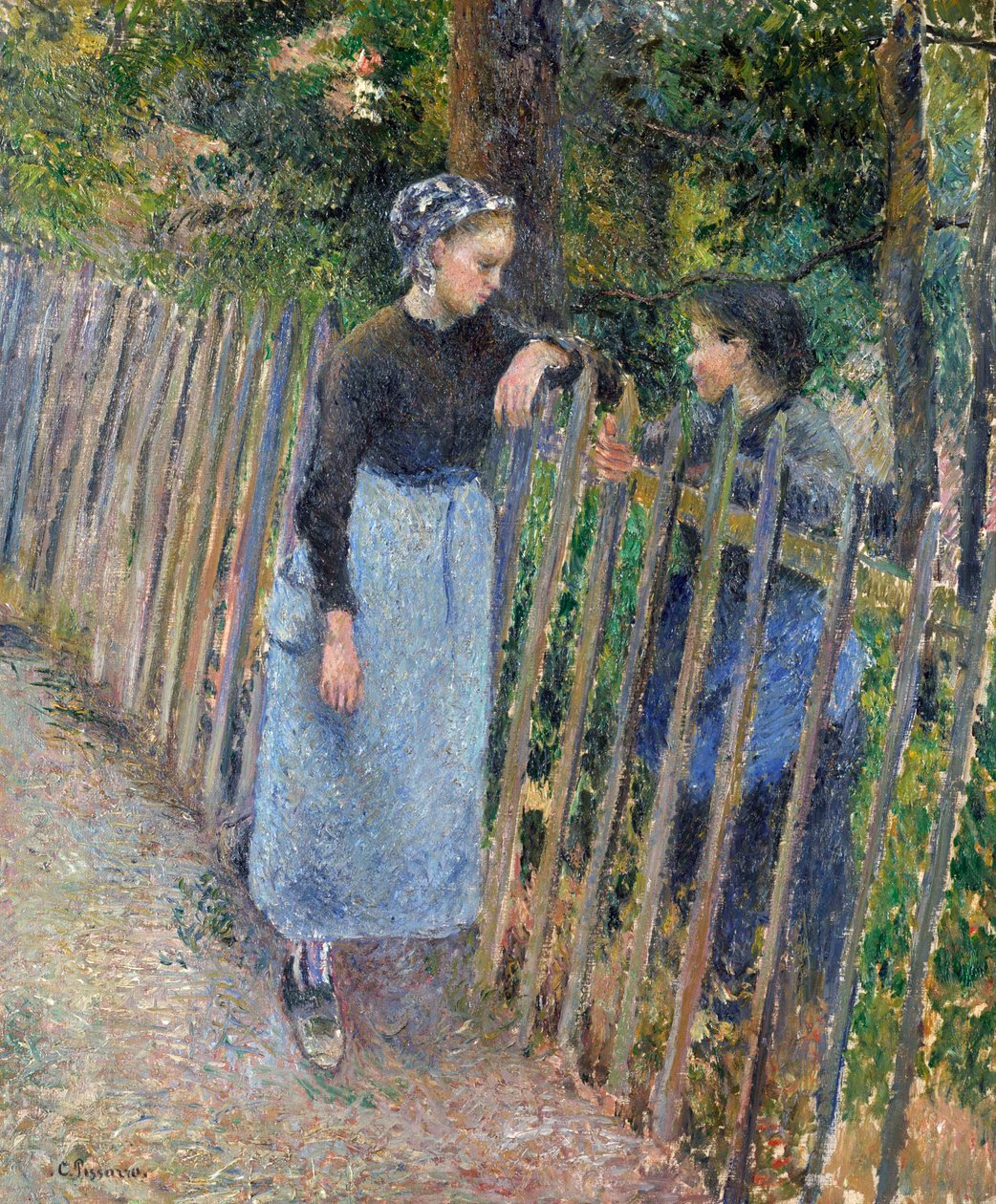 Samtale, ca 1881 av Camille Jacob Pissarro