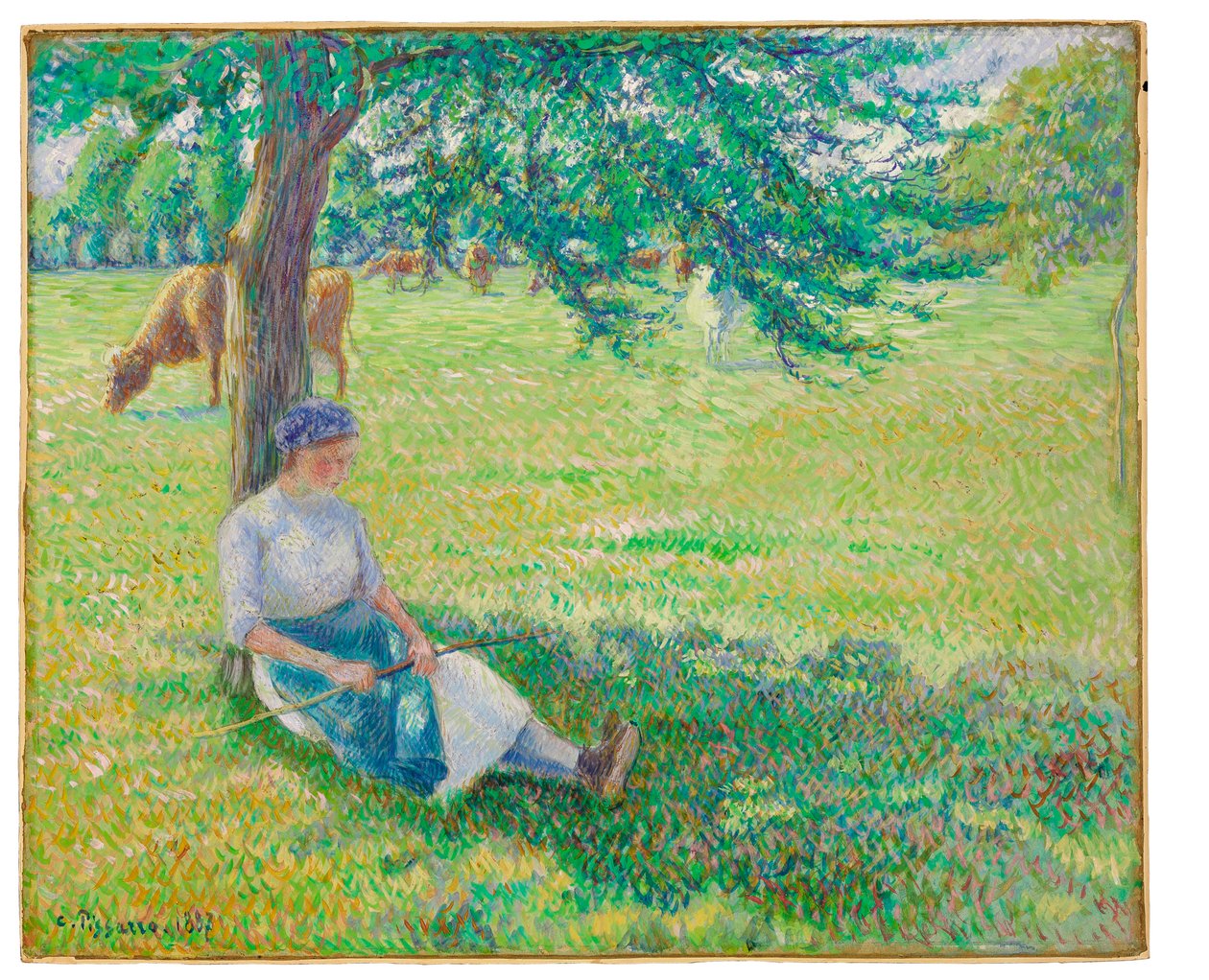Cowgirl, Eragny, 1887 av Camille Jacob Pissarro