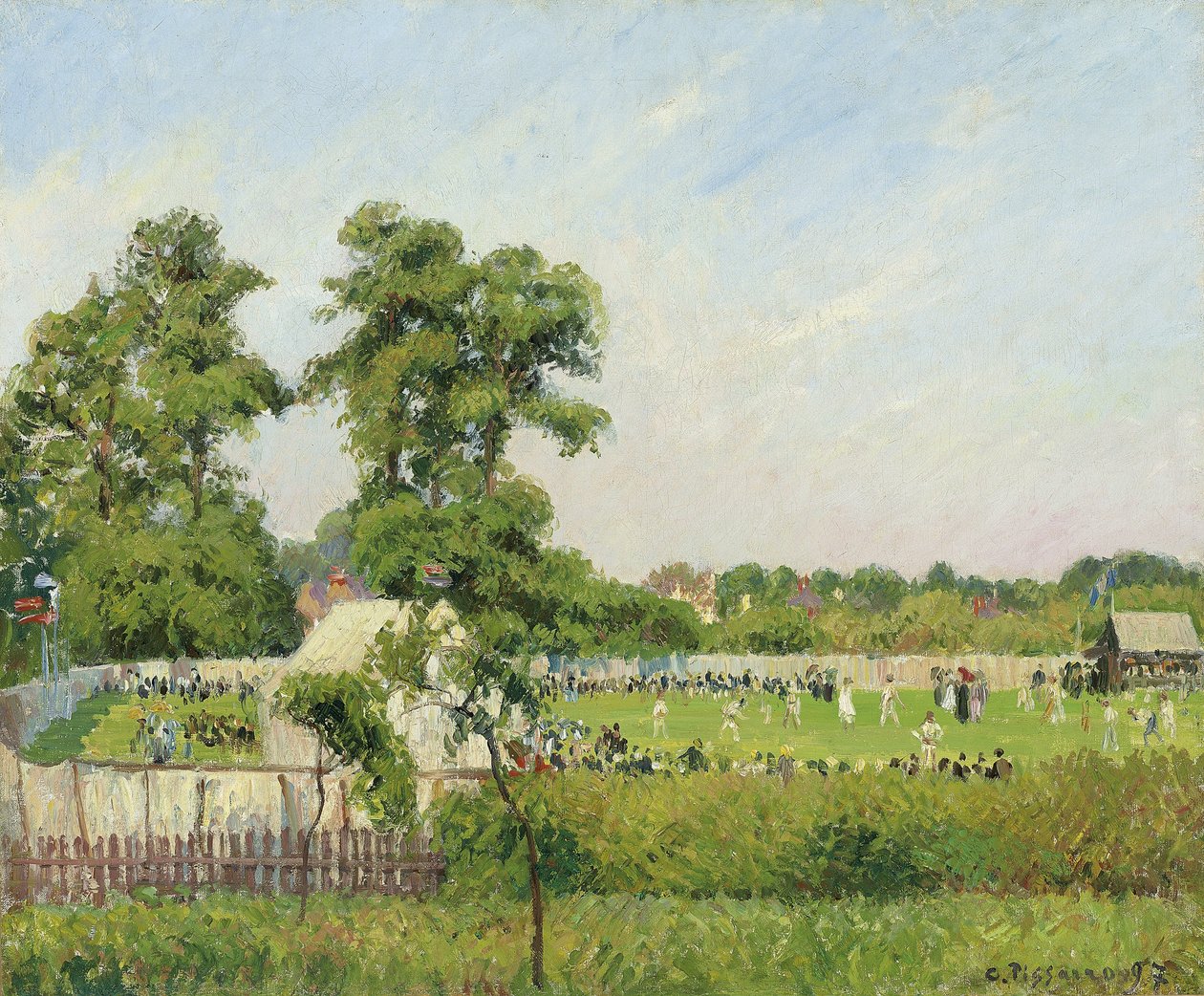 Cricketkamp på Bedford Park, London, 1897 av Camille Jacob Pissarro