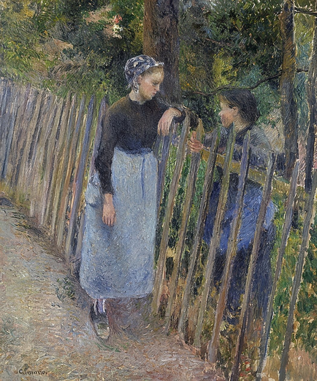 Samtalen. Rundt 1881 av Camille Jacob Pissarro