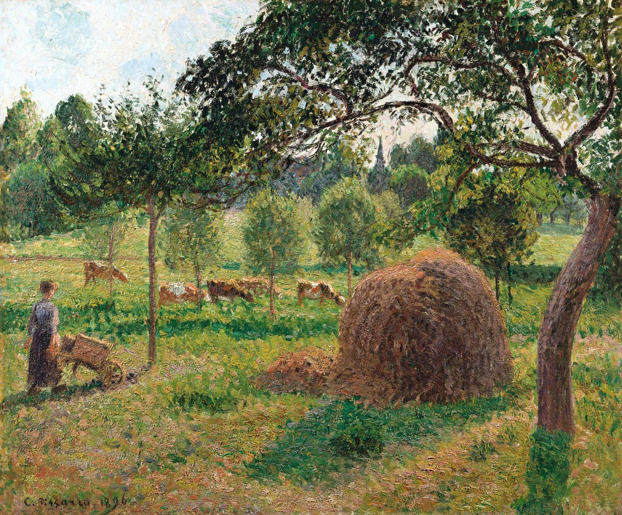 Skumring i Eragny, 1896 av Camille Jacob Pissarro