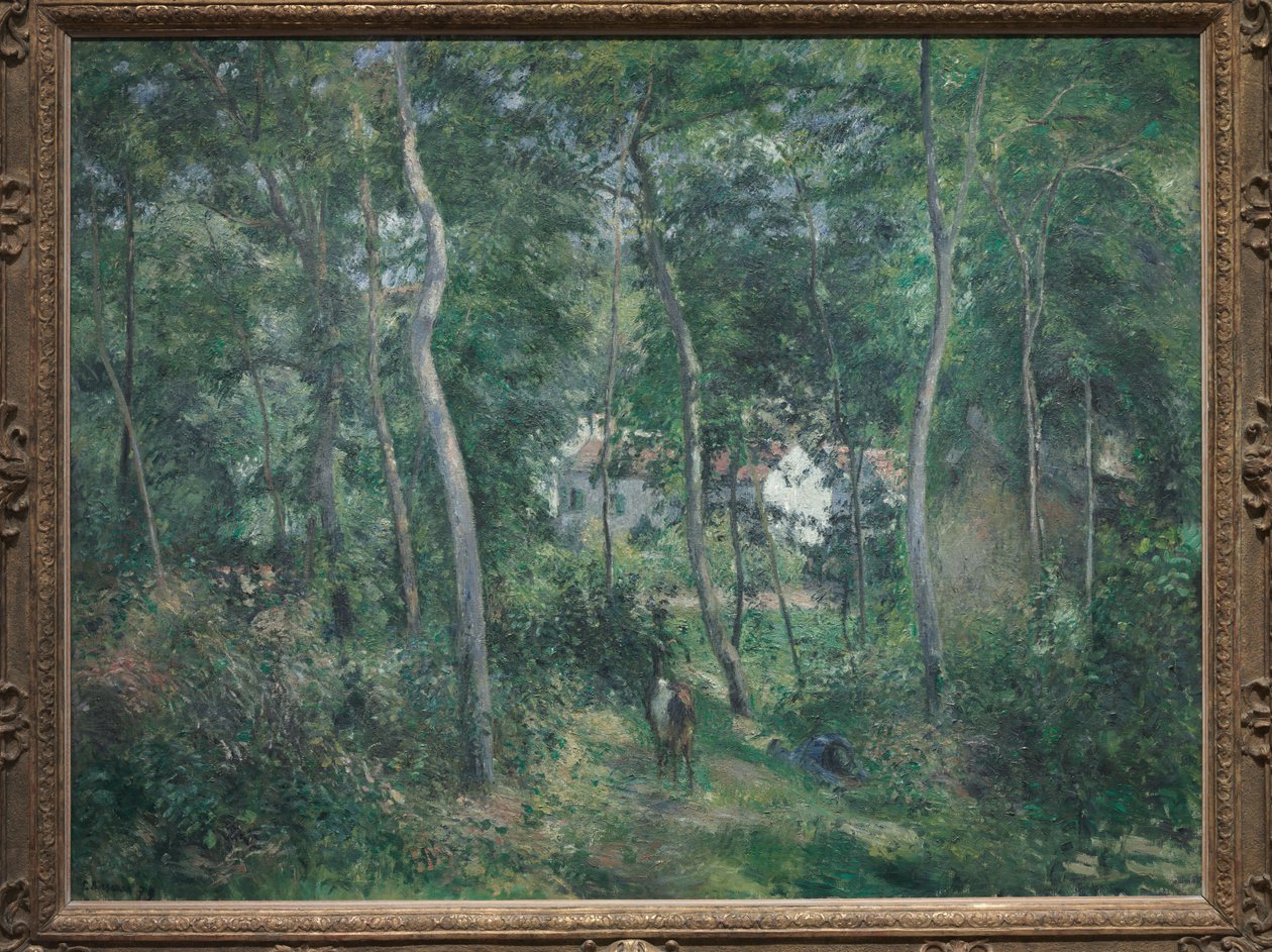 Edge of the Woods nær L"Hermitage, Pontoise, 1879 av Camille Jacob Pissarro