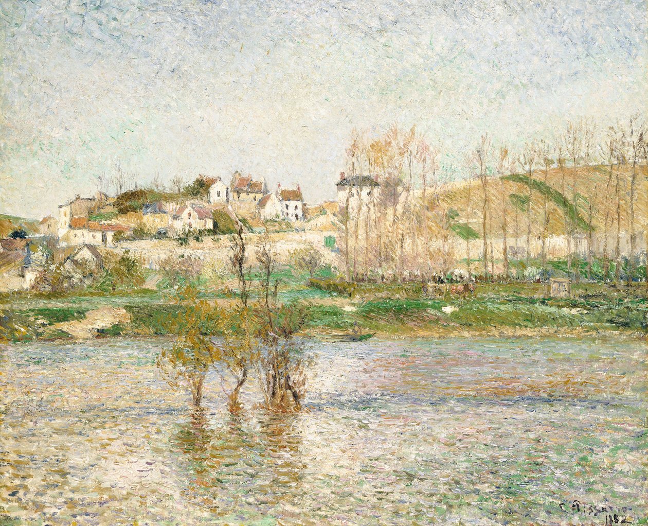 Flom i Pontoise, 1882 av Camille Jacob Pissarro
