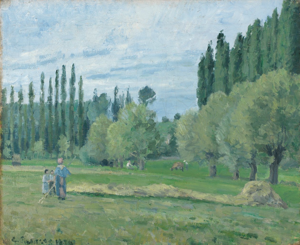 Høyproduksjon, 1874 av Camille Jacob Pissarro
