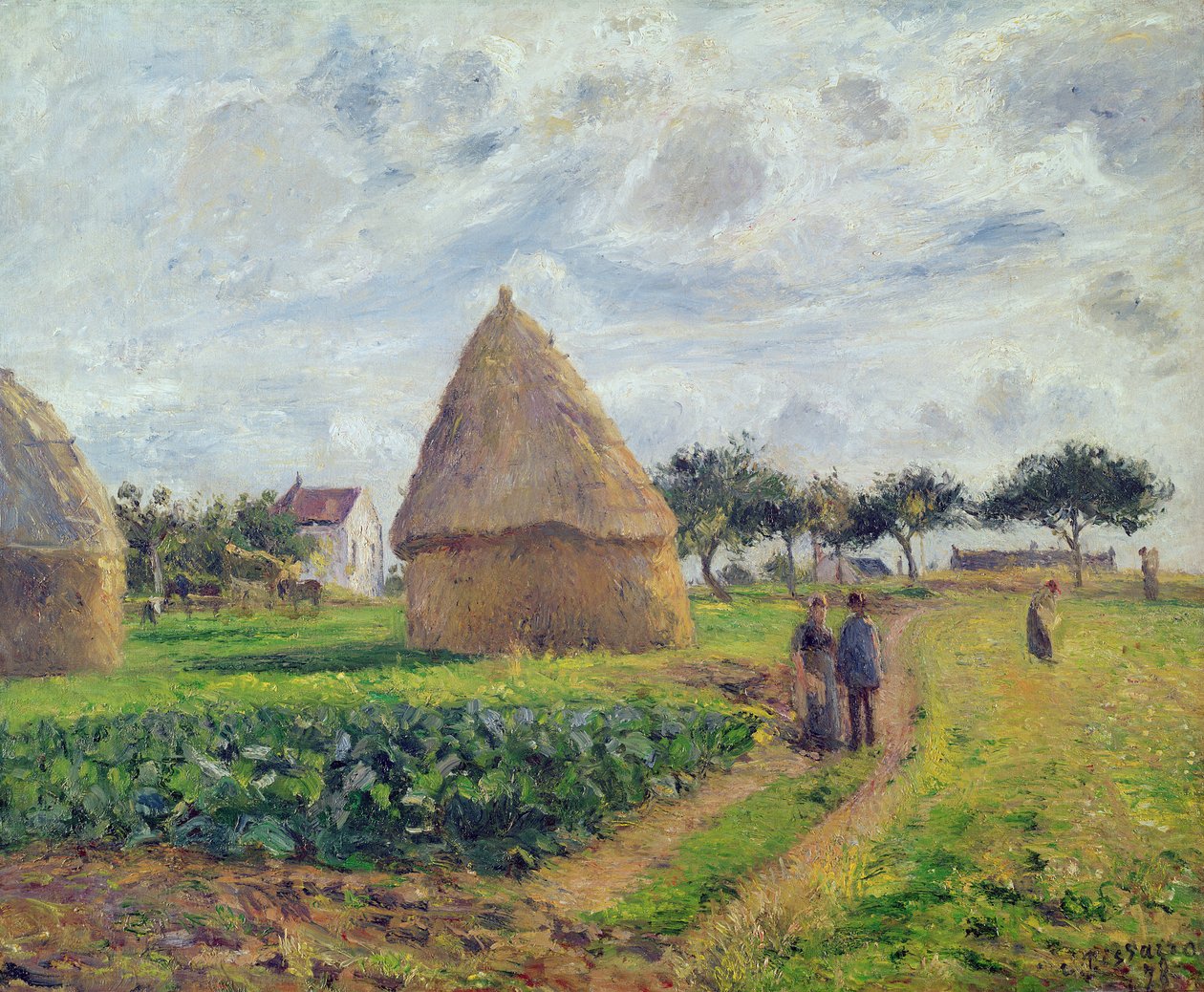 Høystakker (olje) av Camille Jacob Pissarro