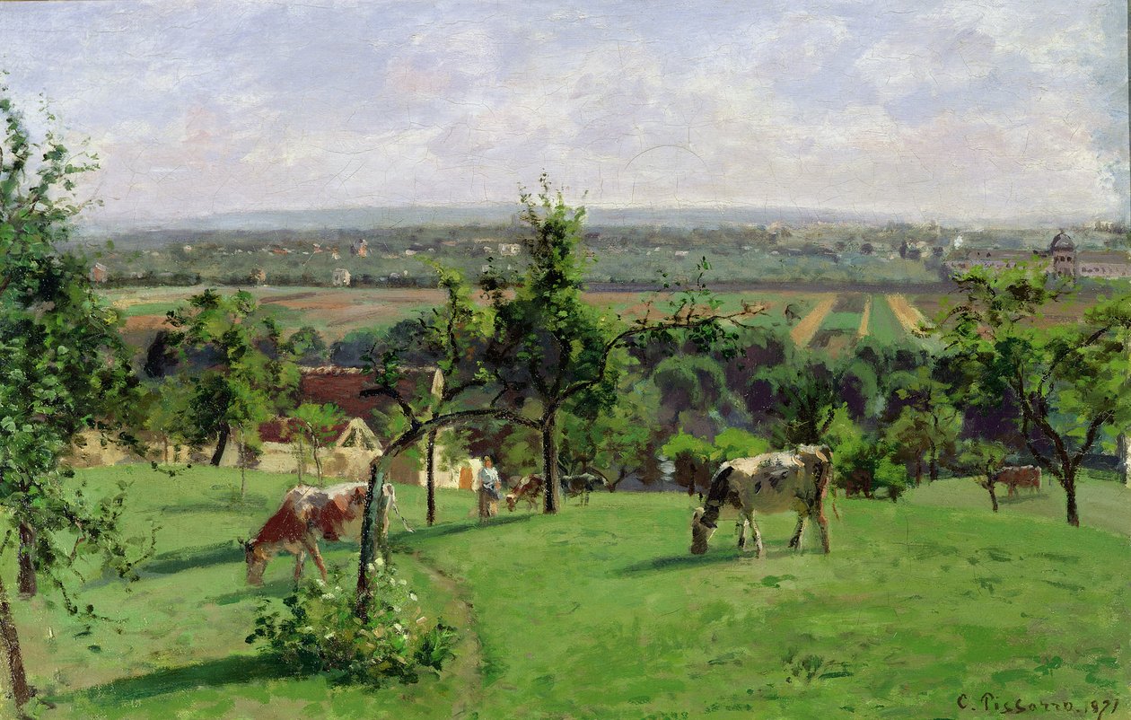 Åssiden av Vesinet, Yvelines, 1871 av Camille Jacob Pissarro