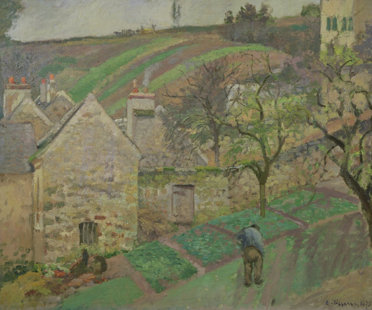 Hillside of the Hermitage, Pontoise, 1873 av Camille Jacob Pissarro