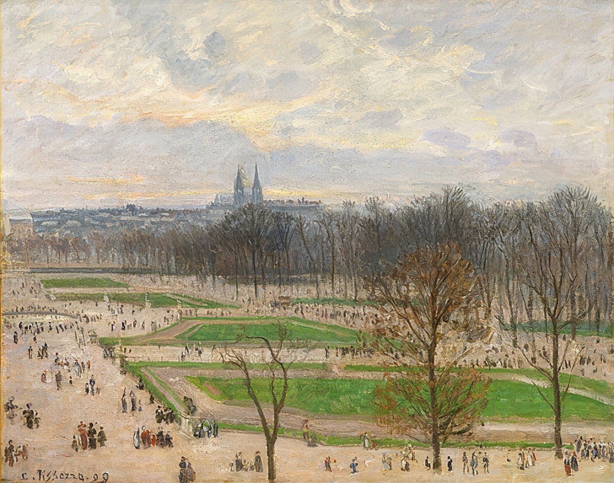 Tuileries Garden på en vinterettermiddag. 1899 av Camille Jacob Pissarro
