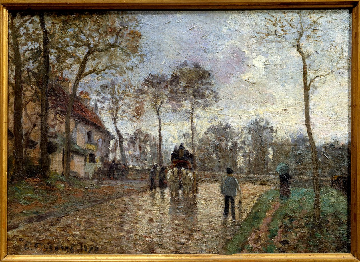 Kutsche, Louveciennes av Camille Jacob Pissarro