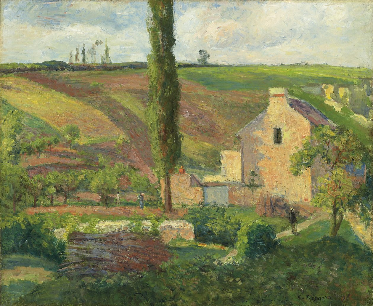 Cote des Mathurins ved Hermitage, Pontoise, 1876 av Camille Jacob Pissarro