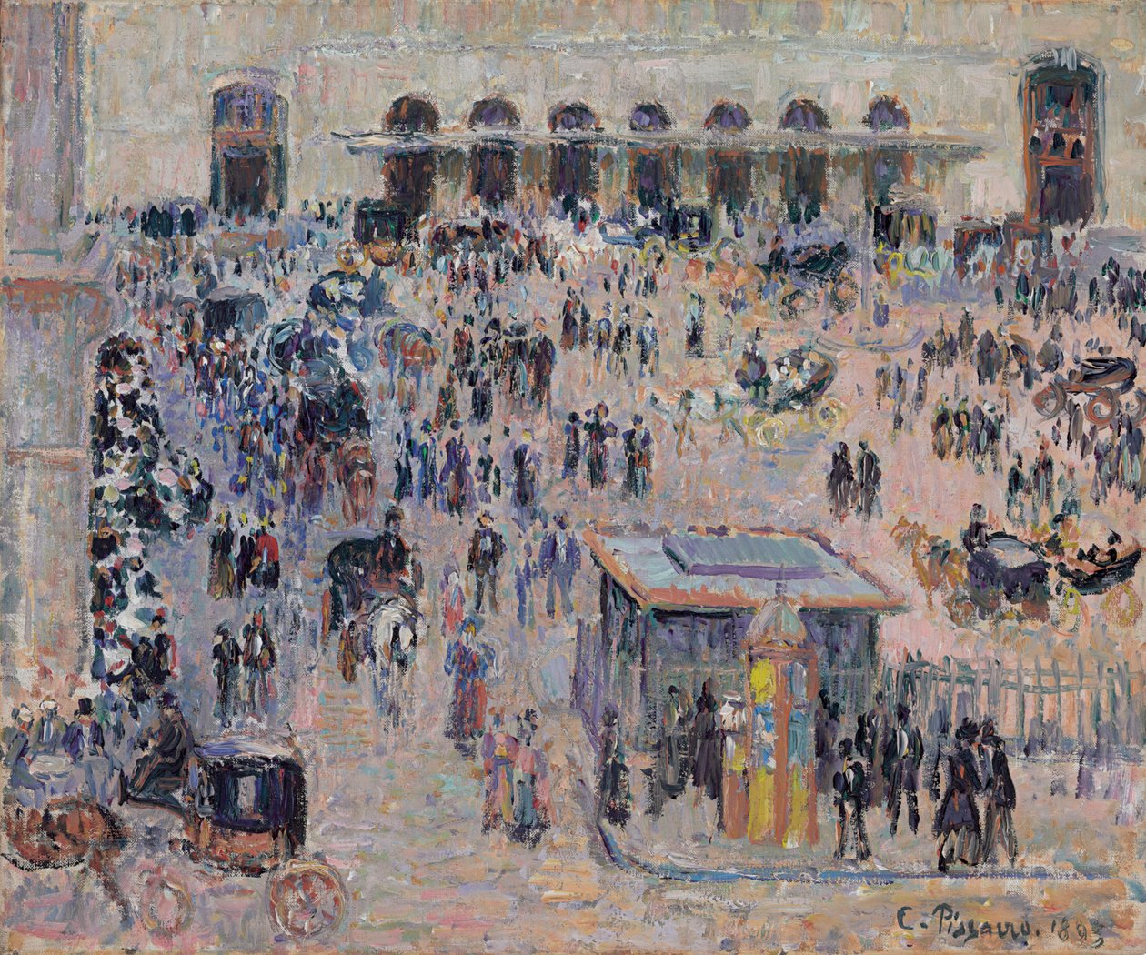 Place du Havre og Gare Saint-Lazare, 1893 av Camille Jacob Pissarro