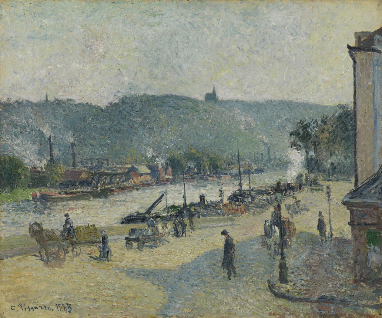 Lafayette Place, Rouen, 1883 av Camille Jacob Pissarro