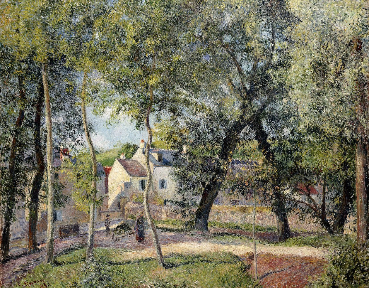 Landskap ved Osny nær drikketrauet, 1883 av Camille Jacob Pissarro