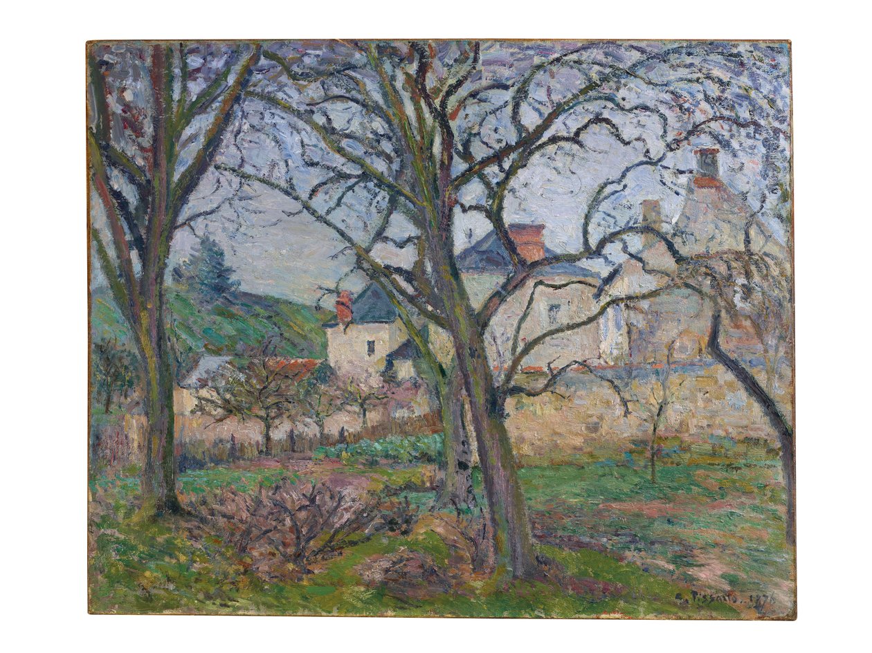 Hagen til Maubuisson, sett mot Saint-Denis-kysten, Pontoise, 1876 av Camille Jacob Pissarro