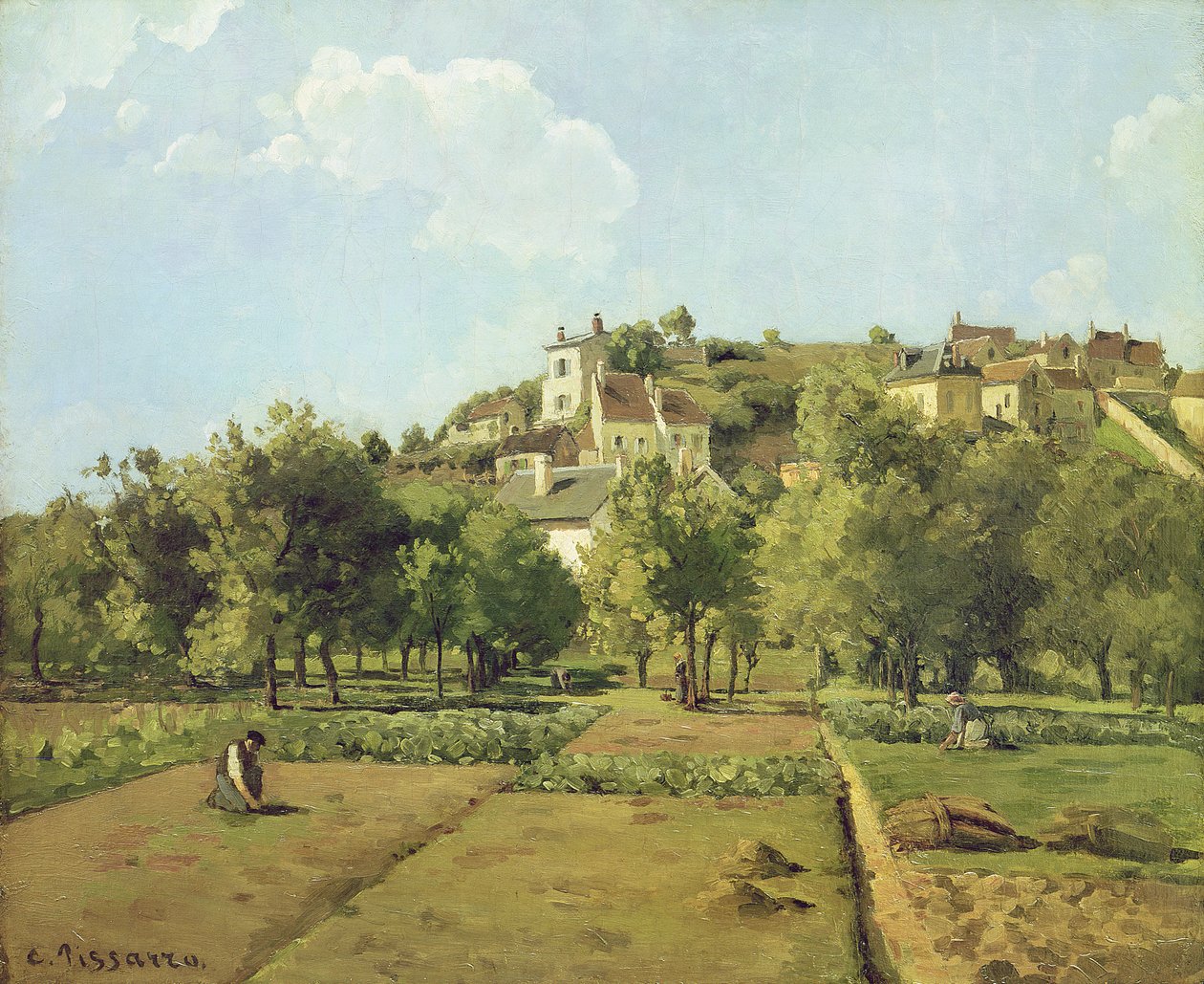 Pontoise, eller The Gardens of the Hermitage, Pontoise, 1867 av Camille Jacob Pissarro