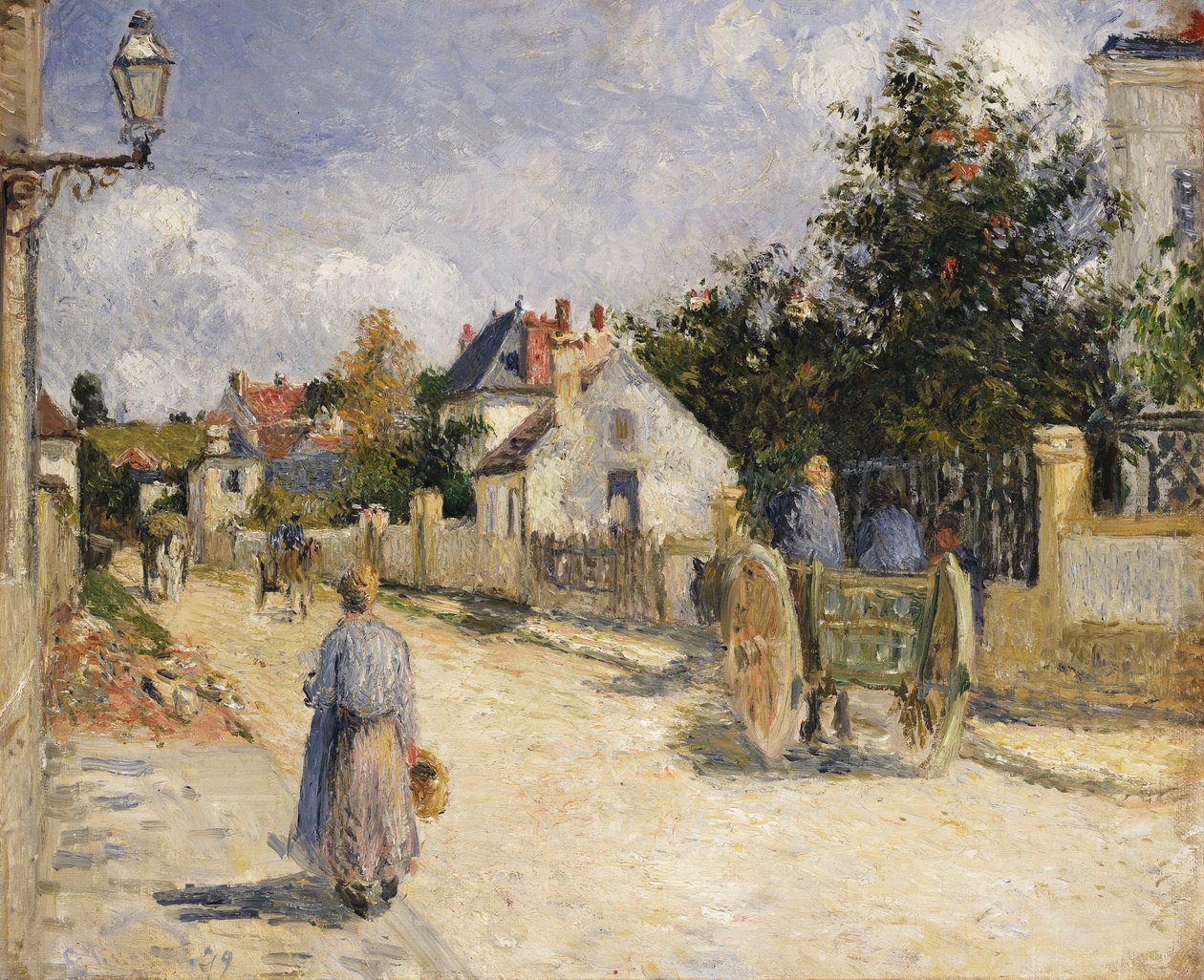 Road i Pontoise, 1879 av Camille Jacob Pissarro