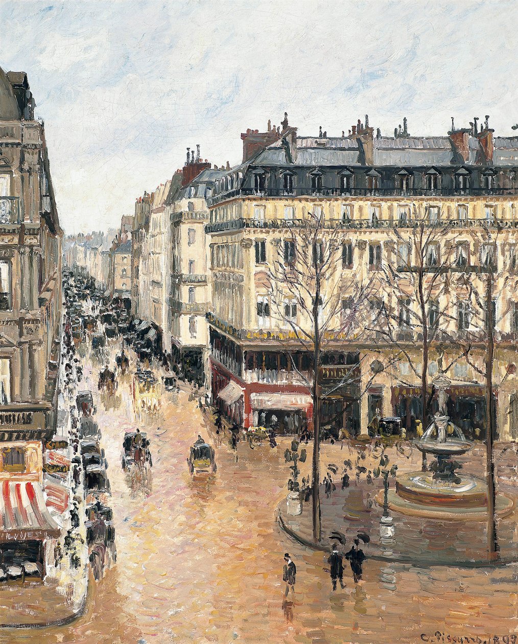 Rue Saint-Honoré på ettermiddagen. Effekten av regn, 1897 av Camille Jacob Pissarro
