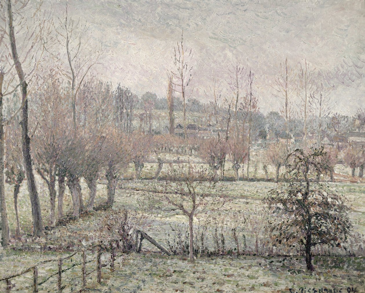Snøeffekt ved Eragny, 1894 av Camille Jacob Pissarro