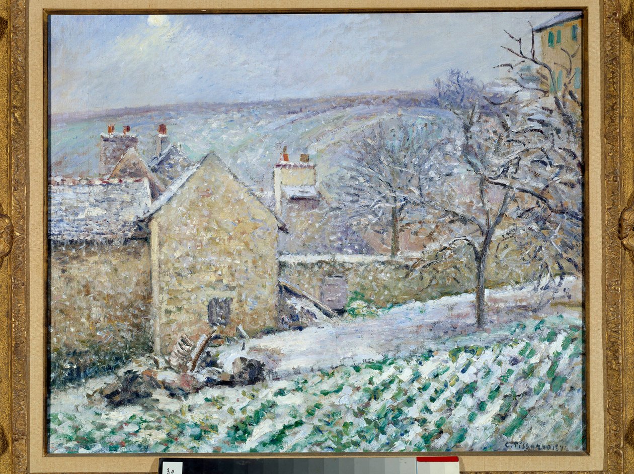 Snøeffekt ved Eremitasjen. Maleri av Camille Pissarro (1830-1903) av Camille Jacob Pissarro