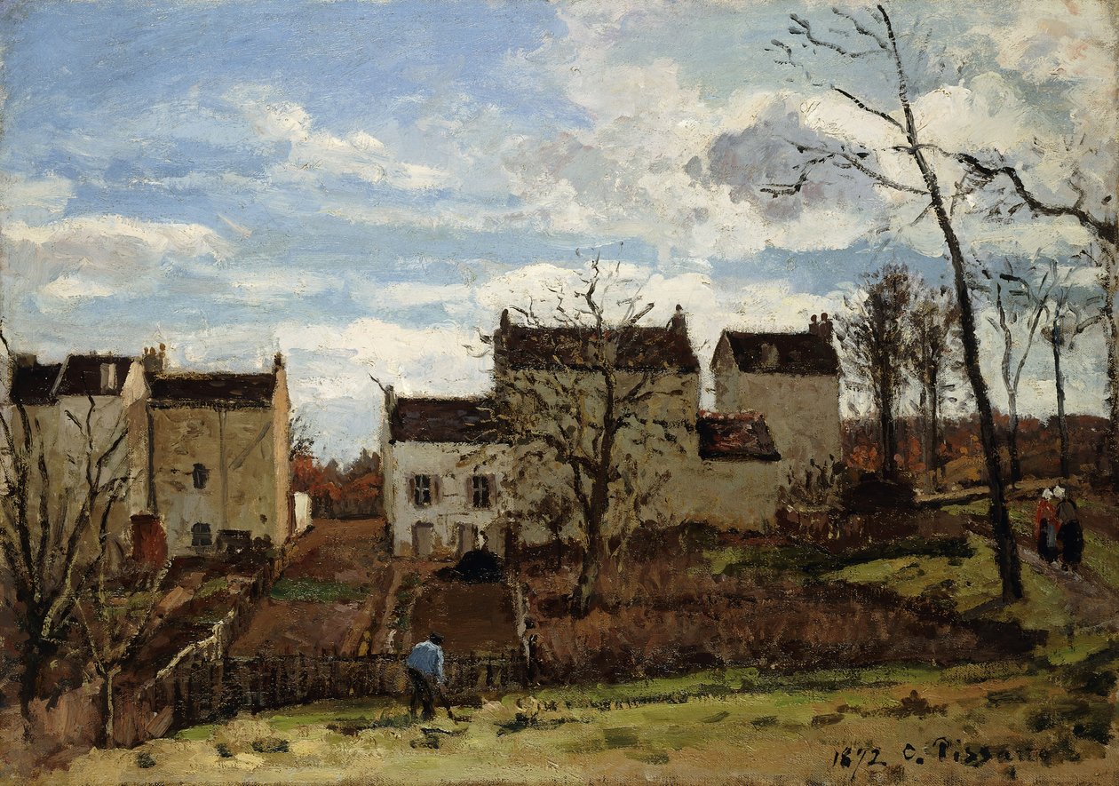 Vår i Pontoise; Vår i Pontoise, 1872 av Camille Jacob Pissarro